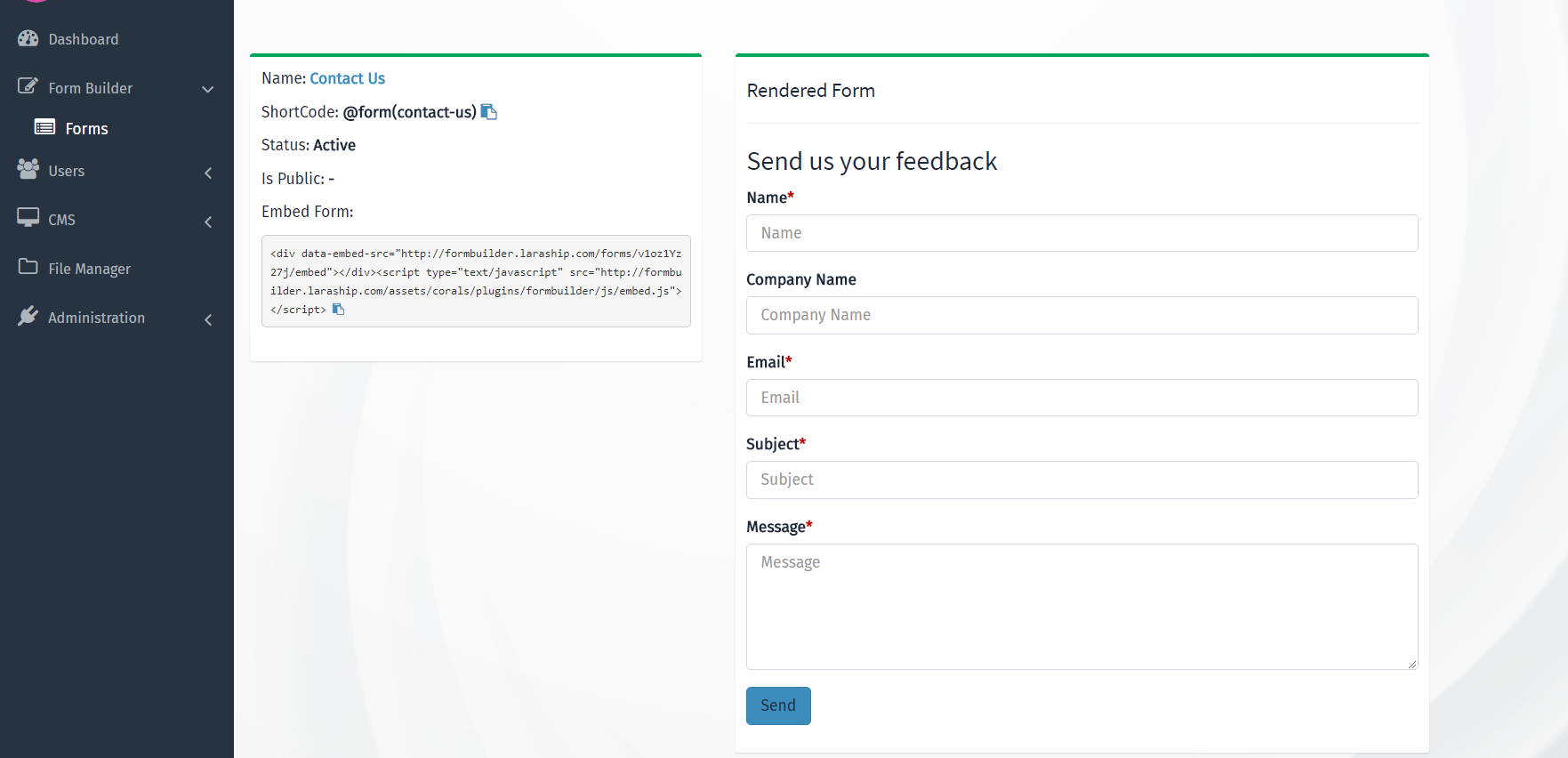 Laravel Form Builder