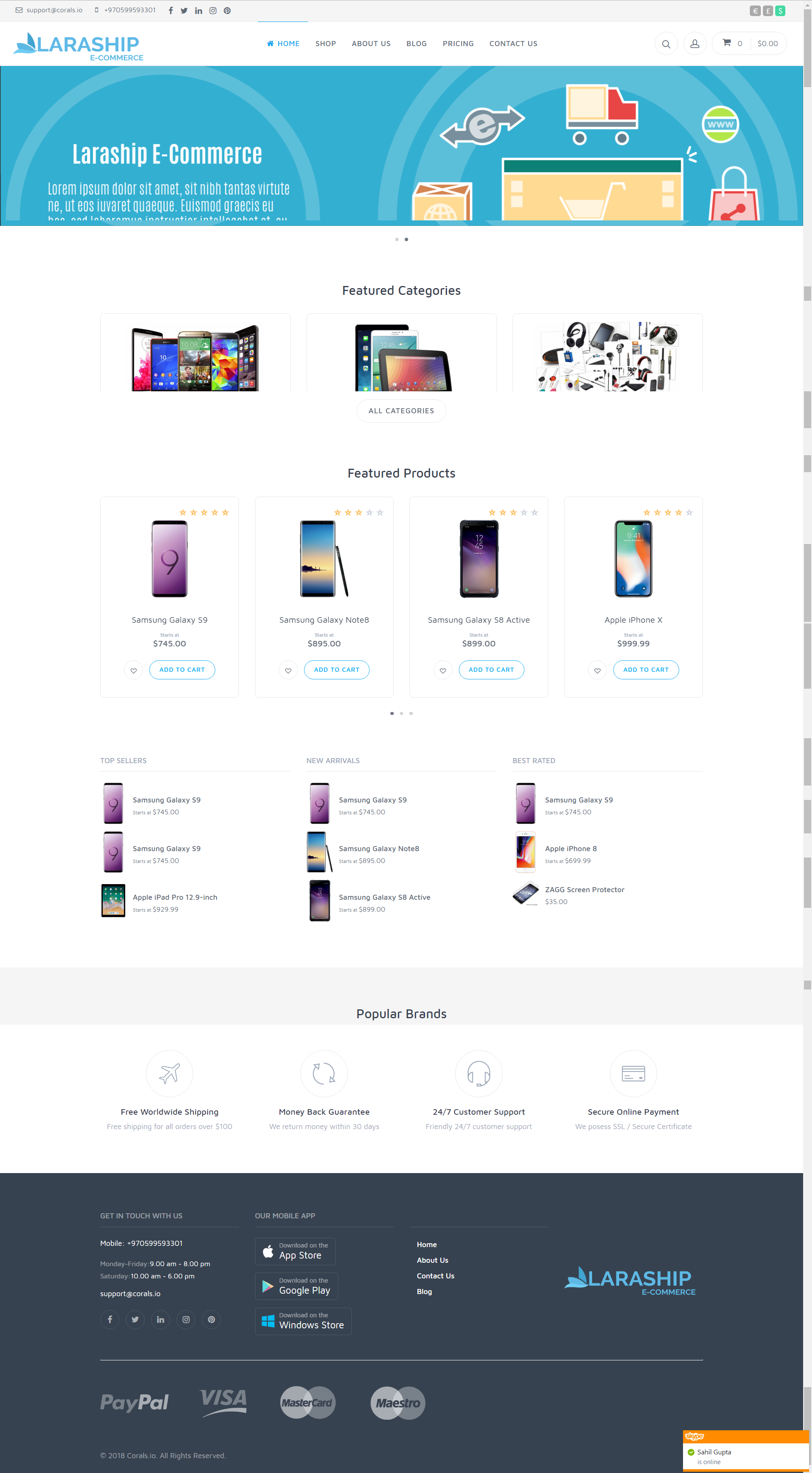 Laraship Laravel Online store frontend theme