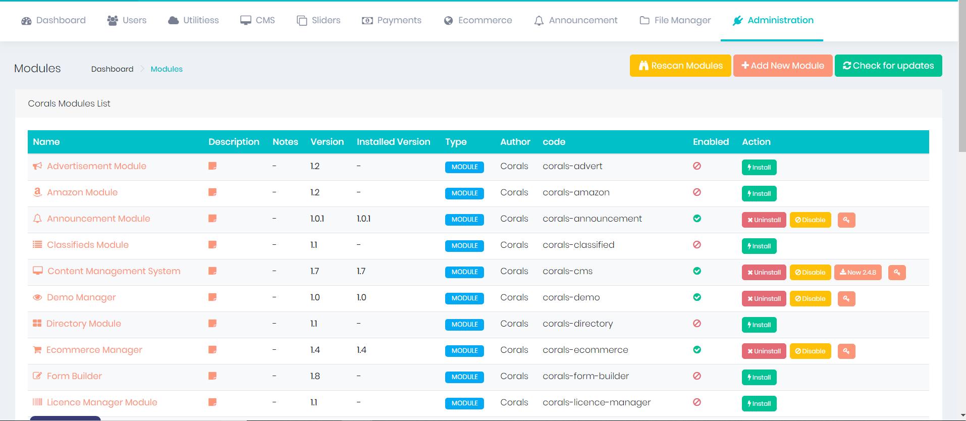 laraship laravel admin panel module manager