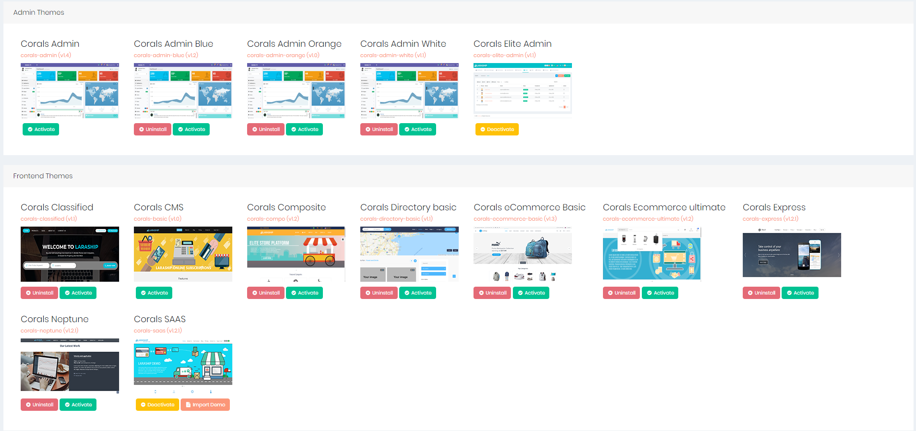 laraship laravel admin panel themes